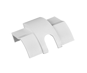 Jeu d'accessoires pour goulotte passe-câbles D-Line demi-rond 20x10 mm  blanc, fixation-barettes-de-connexion