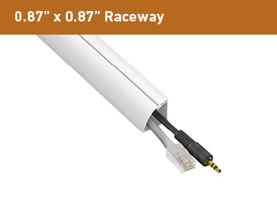 D-Line White Cable Raceway, Medium Cord Cover, White