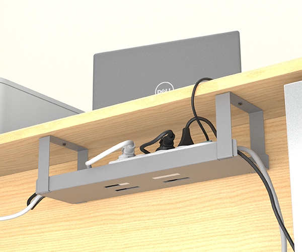 Manejo de cables debajo del escritorio de 31.5 pulgadas con canal en J,  paquete de 2 bandejas para cables de escritorio para ocultar, bandeja de